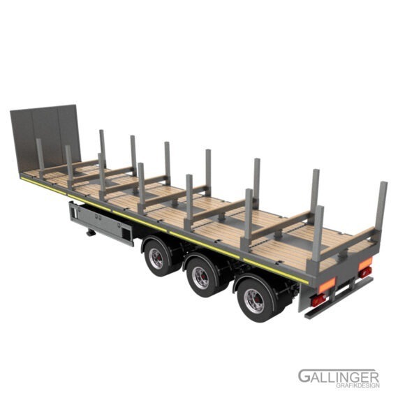 3-Achs Teleskop Plateau Auflieger | Modellbau Bausatz – Bild 14