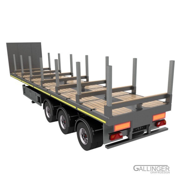 3-Achs Teleskop Plateau Auflieger | Modellbau Bausatz – Bild 13