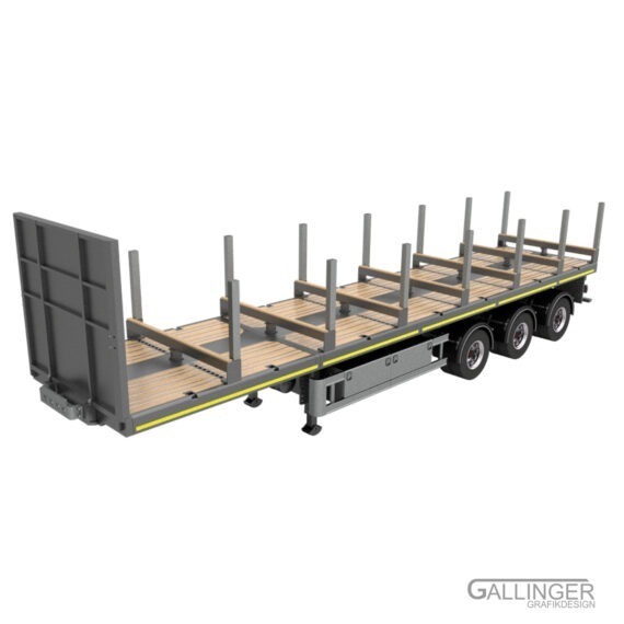 3-Achs Teleskop Plateau Auflieger | Modellbau Bausatz