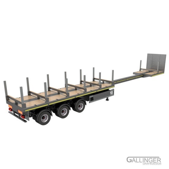 3-Achs Teleskop Plateau Auflieger | Modellbau Bausatz – Bild 7