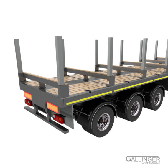 3-Achs Teleskop Plateau Auflieger | Modellbau Bausatz – Bild 6