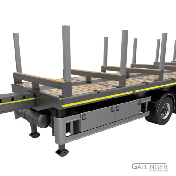 3-Achs Teleskop Plateau Auflieger | Modellbau Bausatz – Bild 4