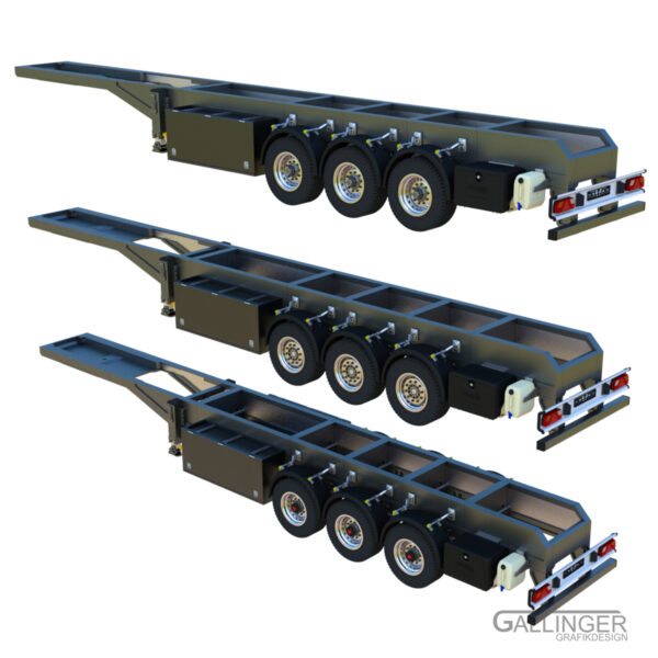 3-Achs Standard Chassis 1000 mm | Modellbau Bausatz – Bild 6