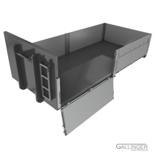 Abroll Container Pritsche Leimbach 02 Abrollcontainer Pritsche mit Bordwänden (LESU) | Modellbau Bausatz – Bild 3